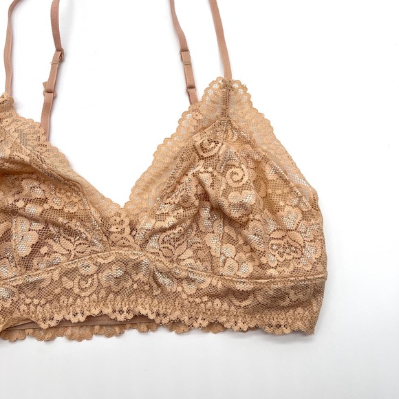 ARITZIA TALULA Renfrew Bralette Bundle Womens Small Tan Brown Lace Triangle - Picture 8 of 15